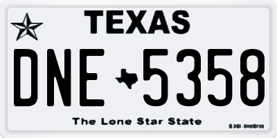 TX license plate DNE5358