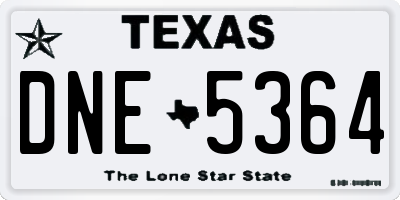 TX license plate DNE5364