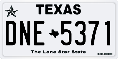 TX license plate DNE5371