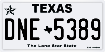 TX license plate DNE5389