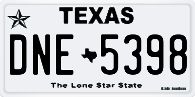 TX license plate DNE5398