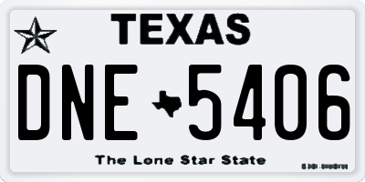 TX license plate DNE5406