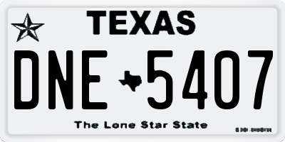 TX license plate DNE5407
