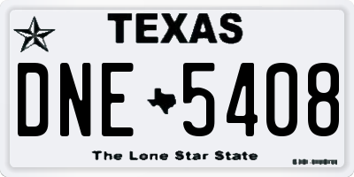 TX license plate DNE5408