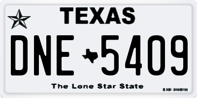 TX license plate DNE5409