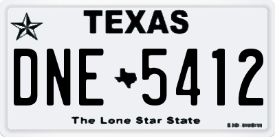 TX license plate DNE5412