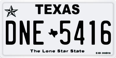 TX license plate DNE5416