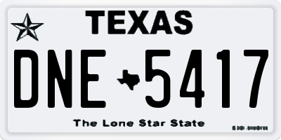 TX license plate DNE5417