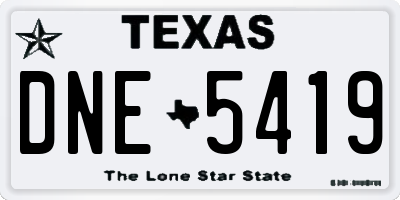 TX license plate DNE5419