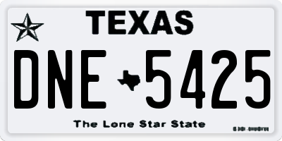 TX license plate DNE5425