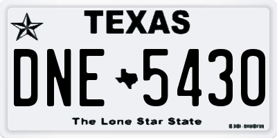 TX license plate DNE5430