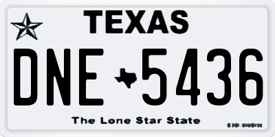 TX license plate DNE5436