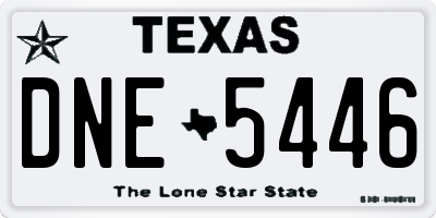 TX license plate DNE5446