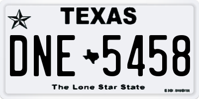 TX license plate DNE5458