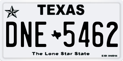 TX license plate DNE5462