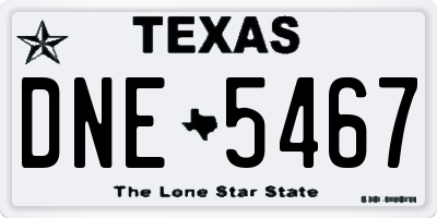 TX license plate DNE5467