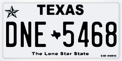 TX license plate DNE5468