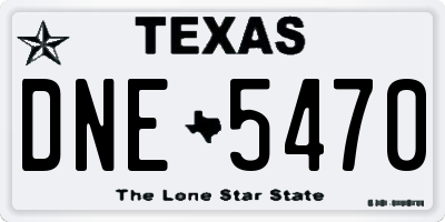 TX license plate DNE5470