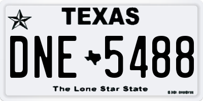 TX license plate DNE5488