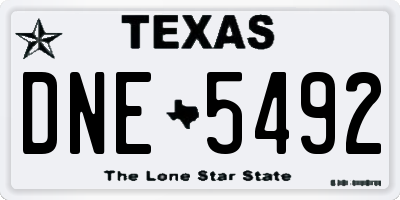 TX license plate DNE5492