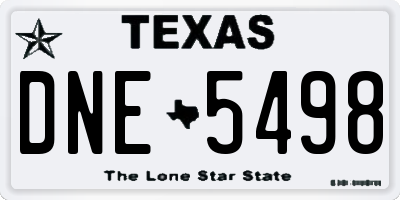 TX license plate DNE5498