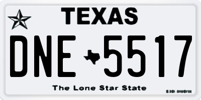 TX license plate DNE5517