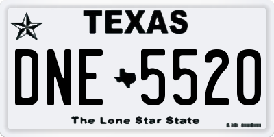 TX license plate DNE5520