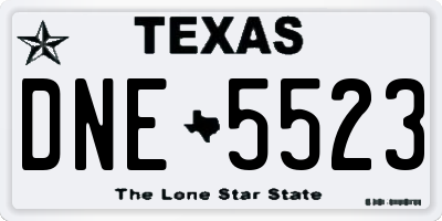 TX license plate DNE5523