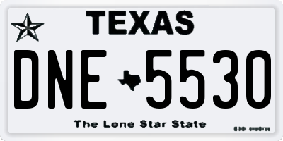 TX license plate DNE5530