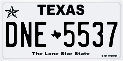 TX license plate DNE5537