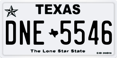 TX license plate DNE5546