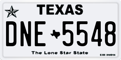 TX license plate DNE5548