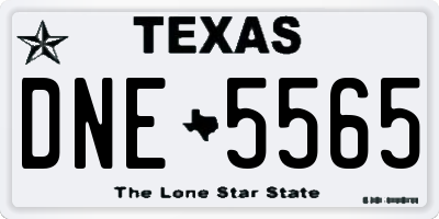 TX license plate DNE5565