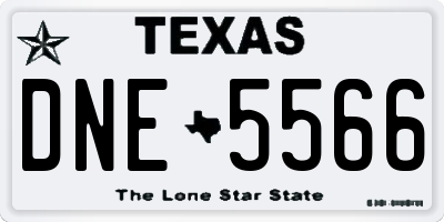 TX license plate DNE5566