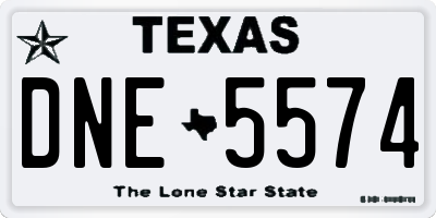 TX license plate DNE5574