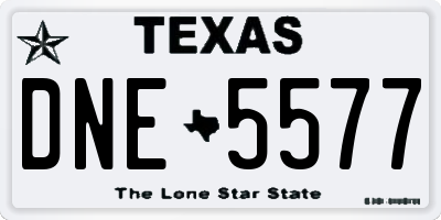 TX license plate DNE5577