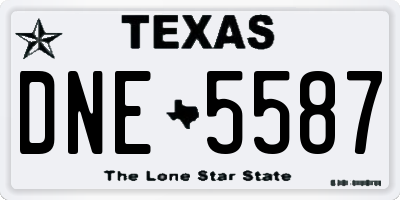 TX license plate DNE5587