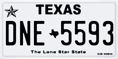 TX license plate DNE5593