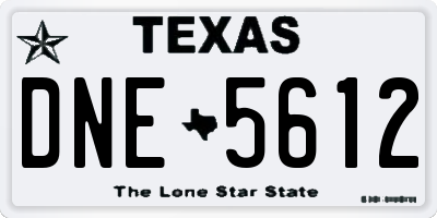 TX license plate DNE5612