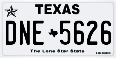 TX license plate DNE5626