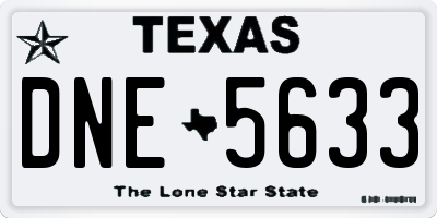 TX license plate DNE5633