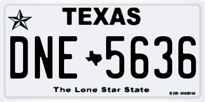 TX license plate DNE5636
