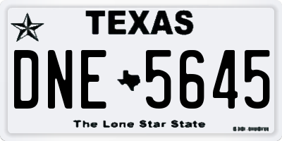 TX license plate DNE5645