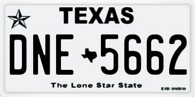 TX license plate DNE5662