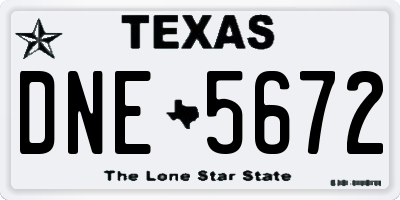 TX license plate DNE5672