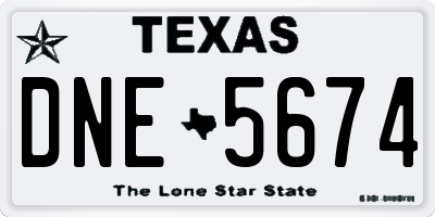 TX license plate DNE5674