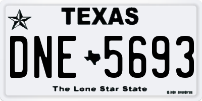 TX license plate DNE5693