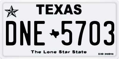 TX license plate DNE5703