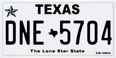 TX license plate DNE5704