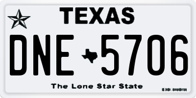 TX license plate DNE5706